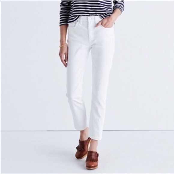 Madewell Denim - Madewell white straight crop jeans